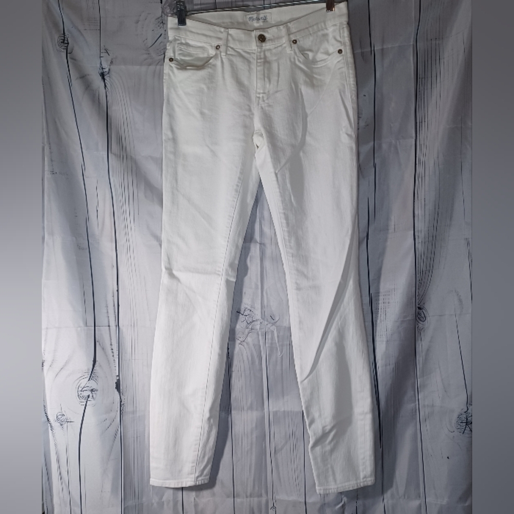 Madewell White Minimalist Casual Everyday Preppy Clean Girl Skinny Jeans